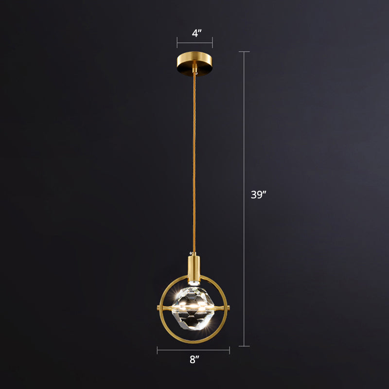 Lampe suspendue en cristal k9 biseau