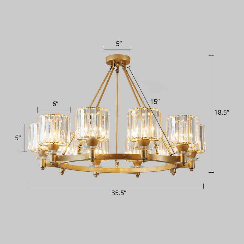 Lampada cilindrica a sospensione a sospensione Crystal Crystal Living Room lampadario