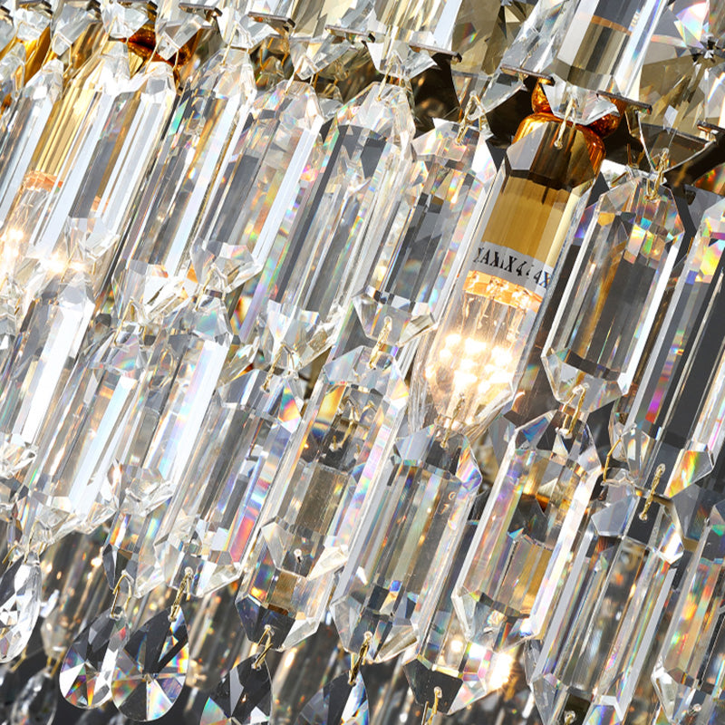 Accensione a sospensione in cristallo tamburo moderno lampadario lampadario trasparente per camera da letto