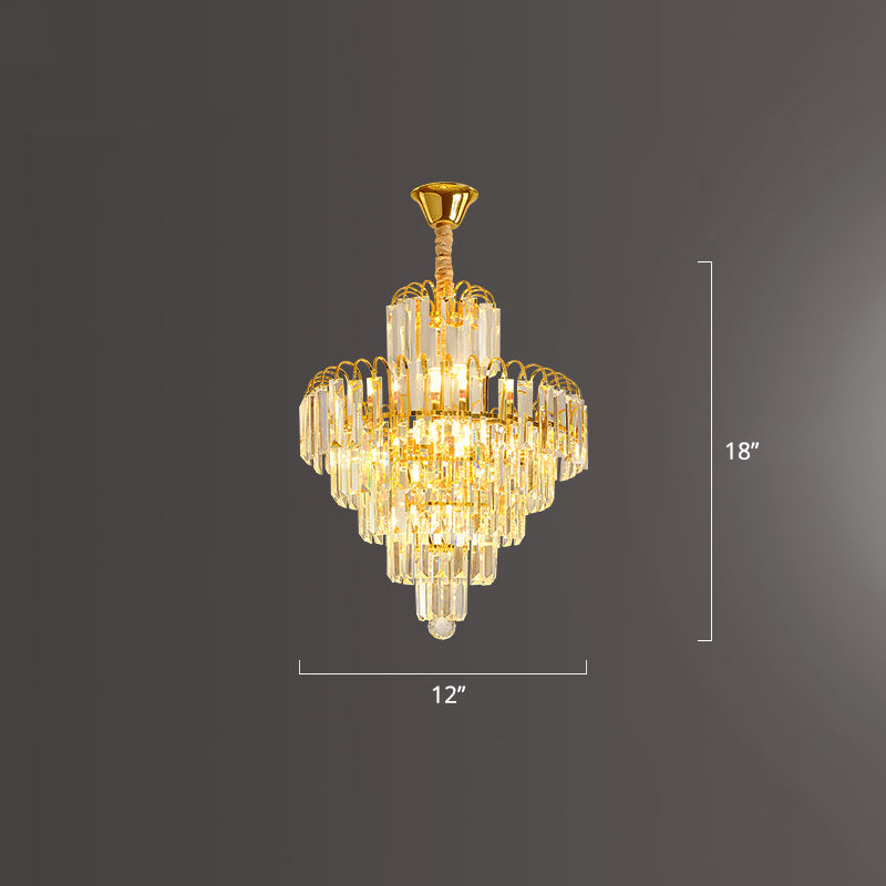 K9 Crystal a forma di cono a forma di appeso moderno lampadario lussuoso lussuoso per il ristorante