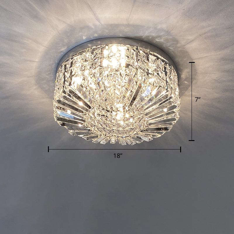 Crystal Loop Shaped Ceiling Light Fixture Simple Style Flush Mount Lighting for Bedroom