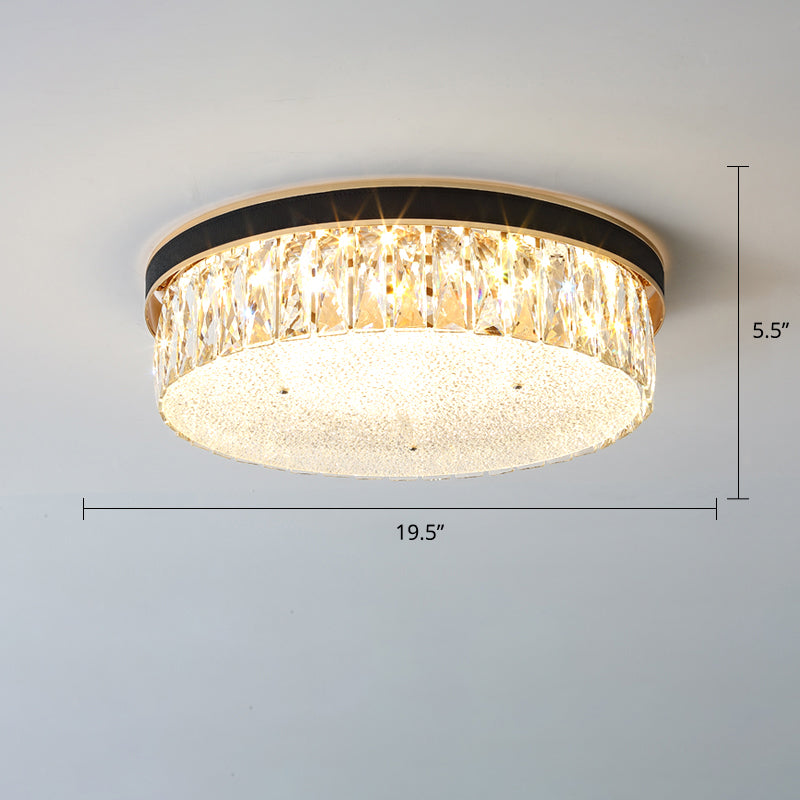 Geometrische Form LED Flush Mount Befestigung Einfachheit K9 Kristall Schlafzimmer Flush Deckenleuchte