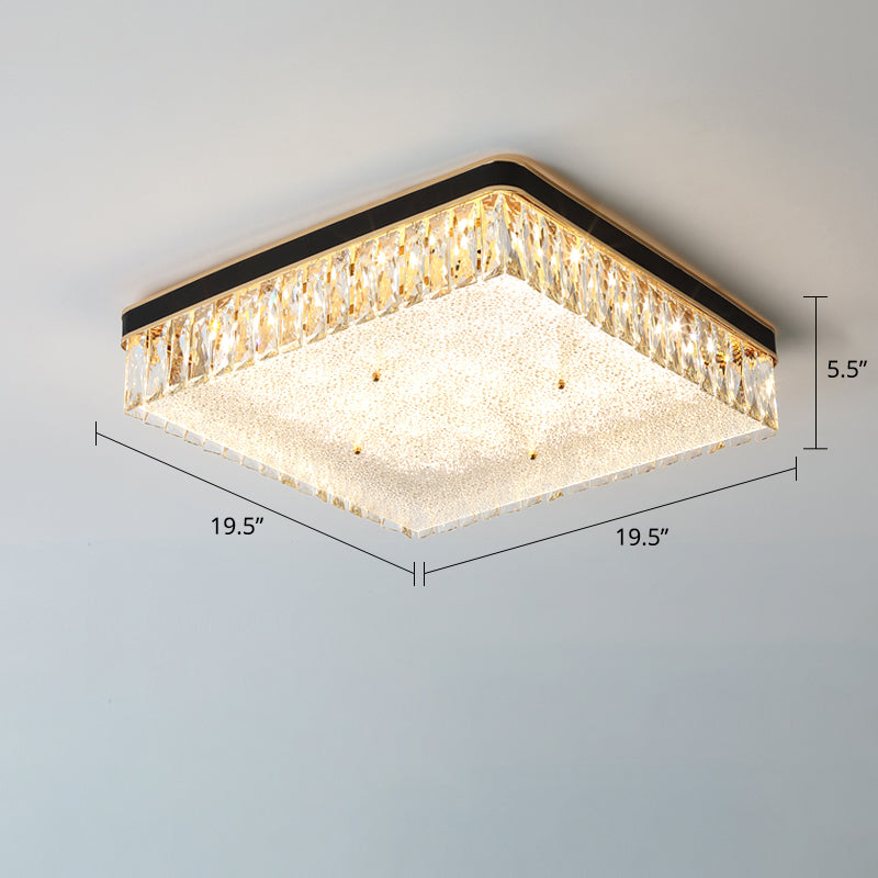Geometrische Form LED Flush Mount Befestigung Einfachheit K9 Kristall Schlafzimmer Flush Deckenleuchte