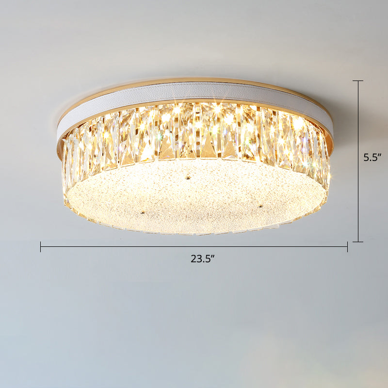 Geometrische Form LED Flush Mount Befestigung Einfachheit K9 Kristall Schlafzimmer Flush Deckenleuchte