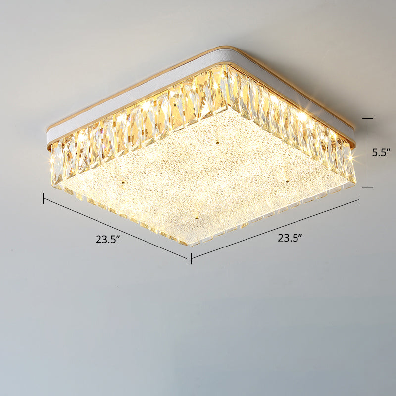 Geometrische Form LED Flush Mount Befestigung Einfachheit K9 Kristall Schlafzimmer Flush Deckenleuchte