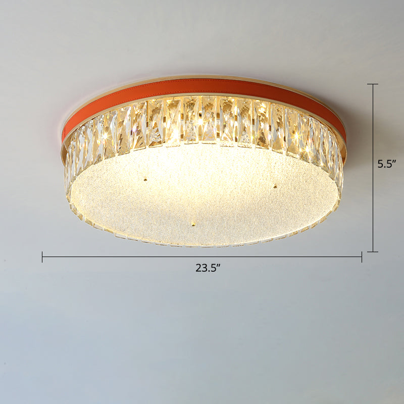 Geometrische Form LED Flush Mount Befestigung Einfachheit K9 Kristall Schlafzimmer Flush Deckenleuchte