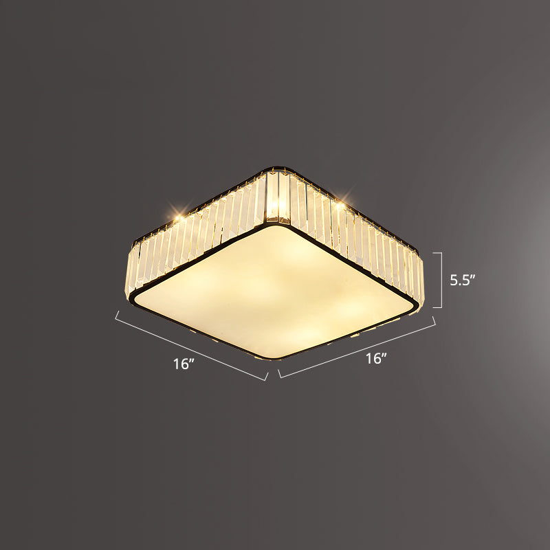 K9 Crystal Square Flush Mount Lighting Fixture Minimalist Ceiling Flush Mount for Bedroom