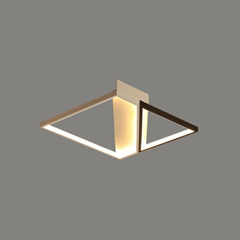 Rectangle Lounge LED Ceiling Light Acrylic Modernism Flush Mount Light in Black and White