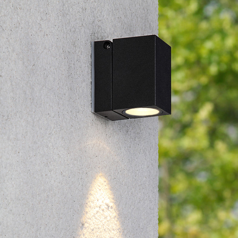 Luce rettangolare a parete montata Modern Metal LED Patio Sconcetto in nero in nero