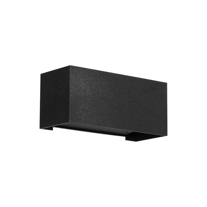 Rechthoek LED LED WANDRAAG SCONCE Minimalistisch metalen Mat Black Wall Light armatuur voor de tuin