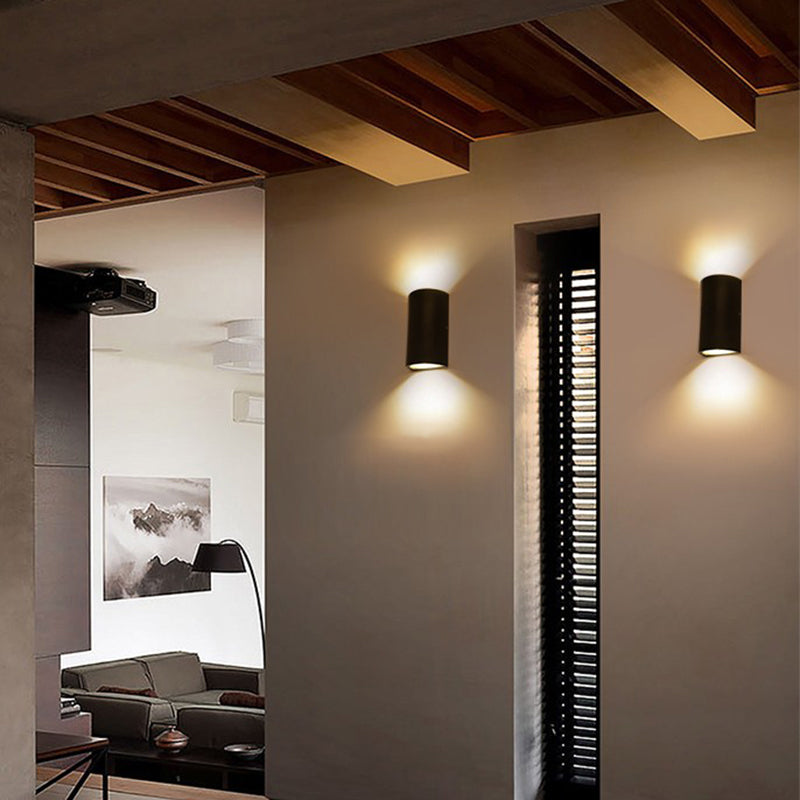 Aluminum Geometric Shaped Wall Sconce Minimalistic Black LED Wall Mount Light for Patio