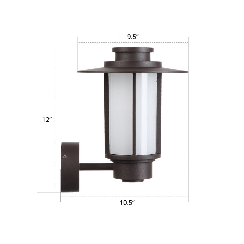 Cylinder Wall Mounted Light Minimalist Metal 1 Bulb Coffee Sconce Lamp for Garden