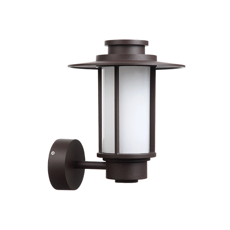 Cylinder Wall Mounted Light Minimalist Metal 1 Bulb Coffee Sconce Lamp for Garden