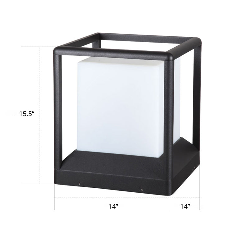 Kubiek plastic postlicht Modern 1-licht zwart-witte poortlamp met metalen frame