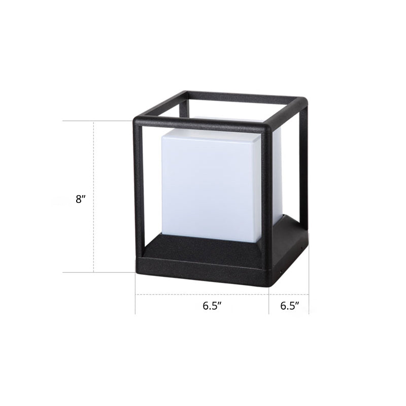 Kubiek plastic postlicht Modern 1-licht zwart-witte poortlamp met metalen frame