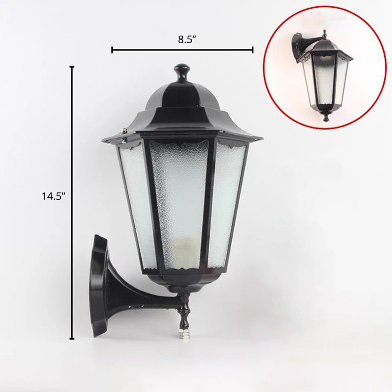 Single-Bulb Wall SCONCE Vintage aluminium lantaarn Wall gemonteerde verlichting voor tuin