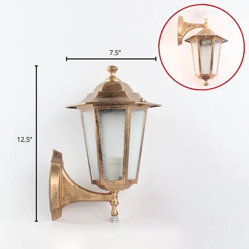 Single-Bulb Wall SCONCE Vintage aluminium lantaarn Wall gemonteerde verlichting voor tuin