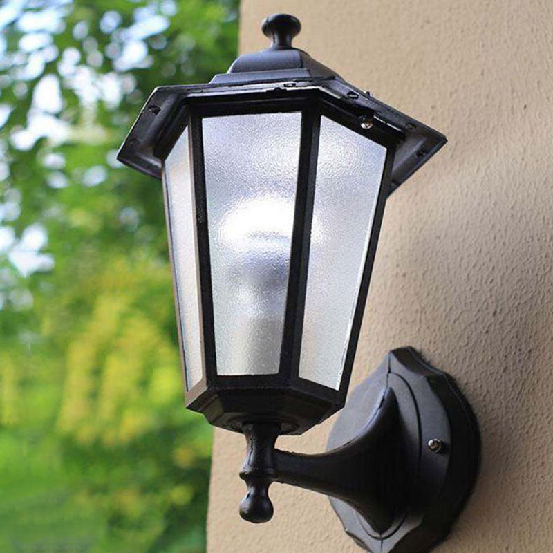 Single-Bulb Wall SCONCE Vintage aluminium lantaarn Wall gemonteerde verlichting voor tuin