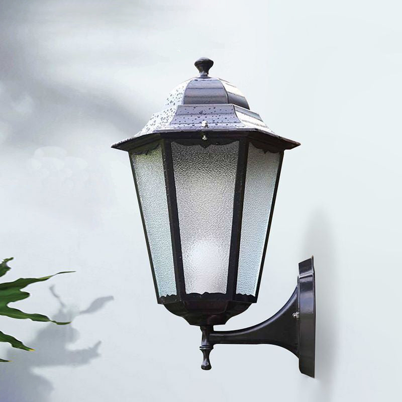 Single-Bulb Wall SCONCE Vintage aluminium lantaarn Wall gemonteerde verlichting voor tuin
