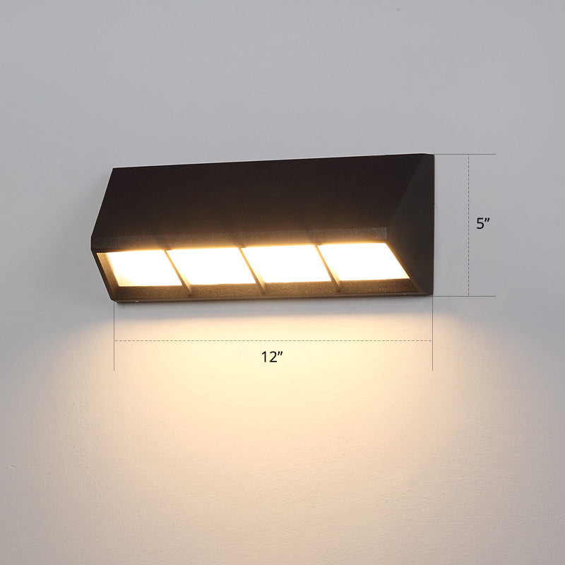 Matte Black Triangular Prism LED Sconce Lighting Modern Style Metal Wall Light for Outdoor
