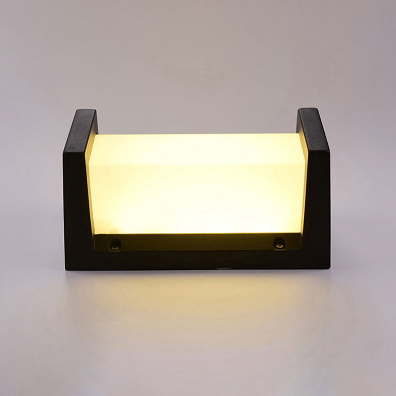 Black Rectangle Wall Mount Light Simplicity LED Aluminum Sconce Lighting for Pathway