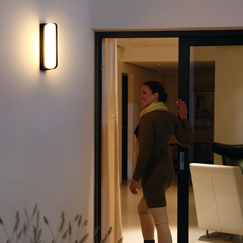 Capsule en forme d'acrylique LED Mur Minimalisme minimalisme Black Finishin Murce pour la cour