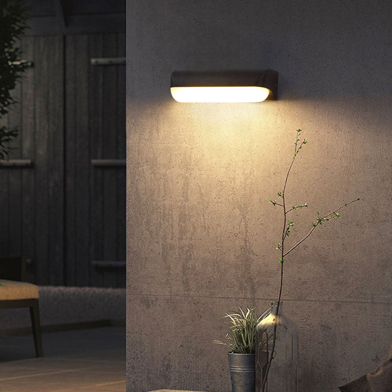 Capsule en forme d'acrylique LED Mur Minimalisme minimalisme Black Finishin Murce pour la cour