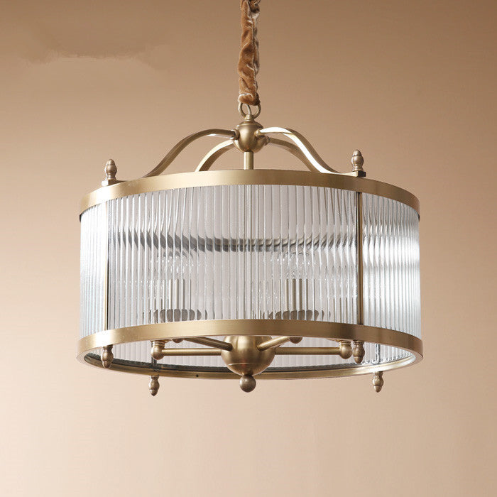 Trommelkronleuchter Beleuchtung zeitgenössischer Flutglas Messing 3/5 Lampen hängende Deckenleuchten, 16 "/19.5"/23,5 "breit