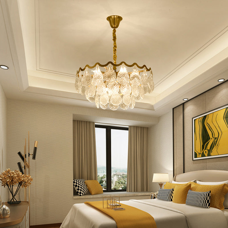 25,5 "/31,5" ampio lampadario a più livelli Luce a cristallo nordico 8/15 lampadine appesa al soffitto per soggiorno