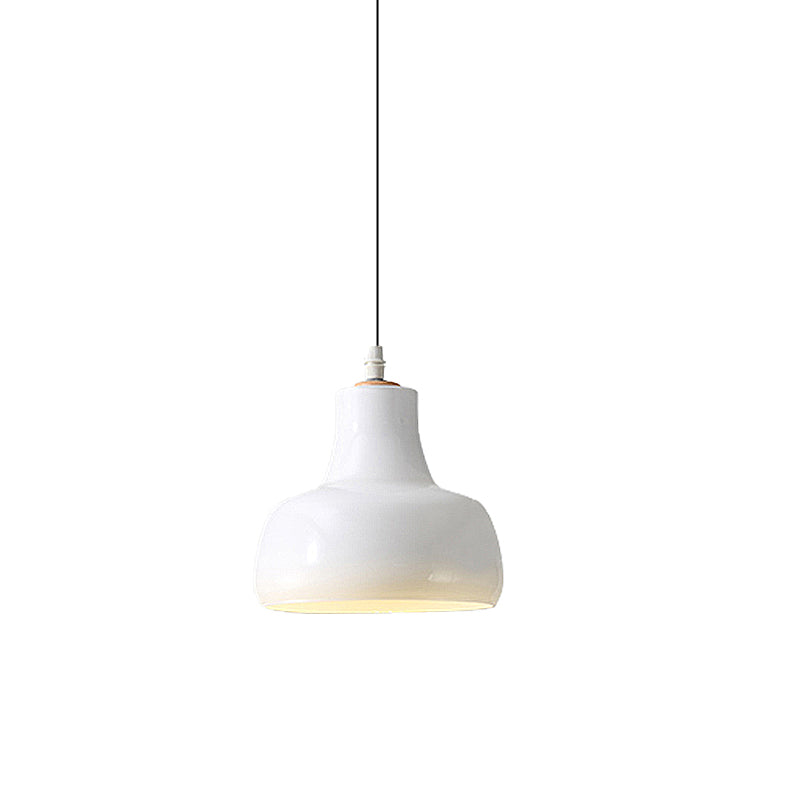 White/Black Bowl/Cone/Saucer Pendant Lamp Modernist 1 Light Glass Led Hanging Ceiling Light in White/Warm Light