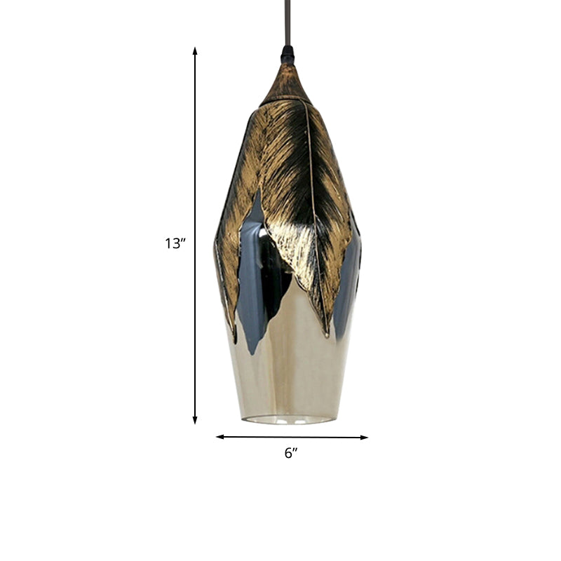 Cilinder/schuur/champignon eetkamer hangende lamp helder glas 1 kop koloniale hanglampverlichting