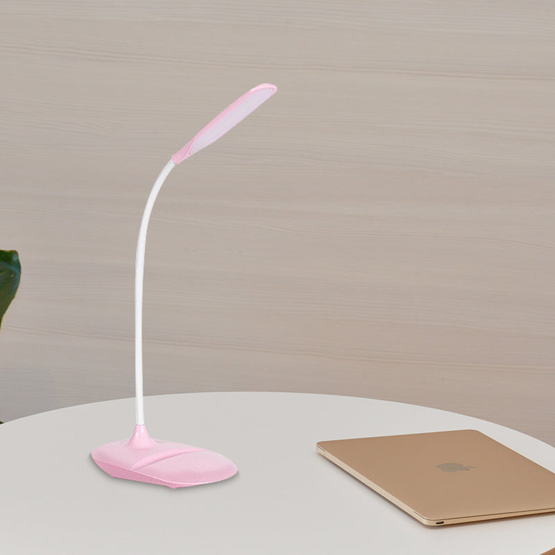 Blue/Pink/White LED Desk Lamp Contemporary Style Plastic Table Lamp for Bedside Study