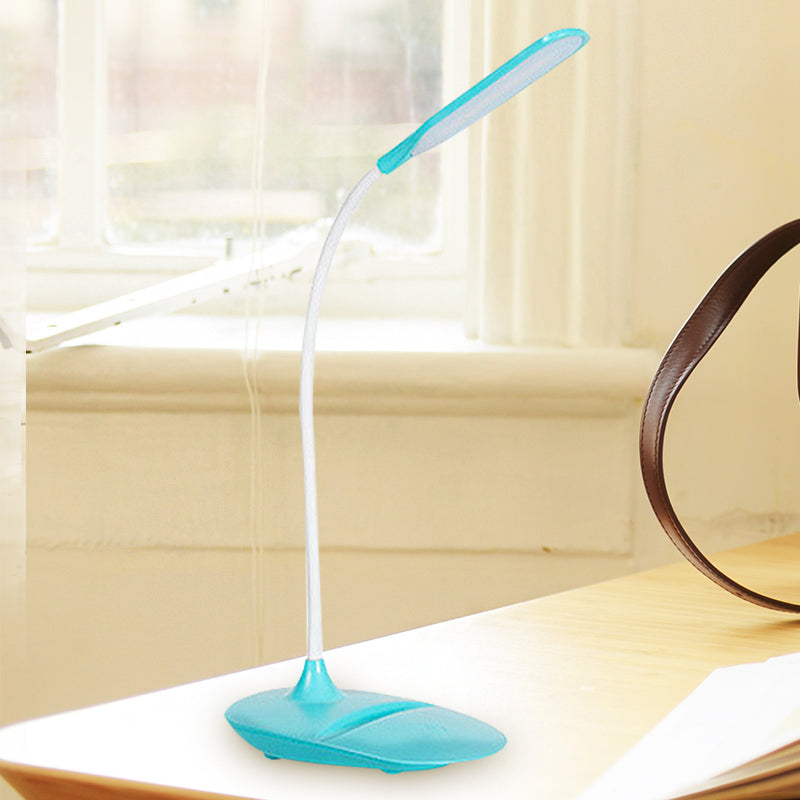 Blue/Pink/White LED Desk Lamp Contemporary Style Plastic Table Lamp for Bedside Study