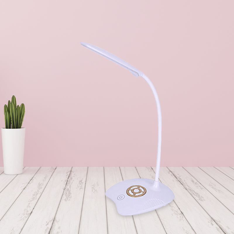 Siliconen slang verstelbaar staand bureaulicht moderne led touch gevoelige tafellamp voor studie, roze/goud