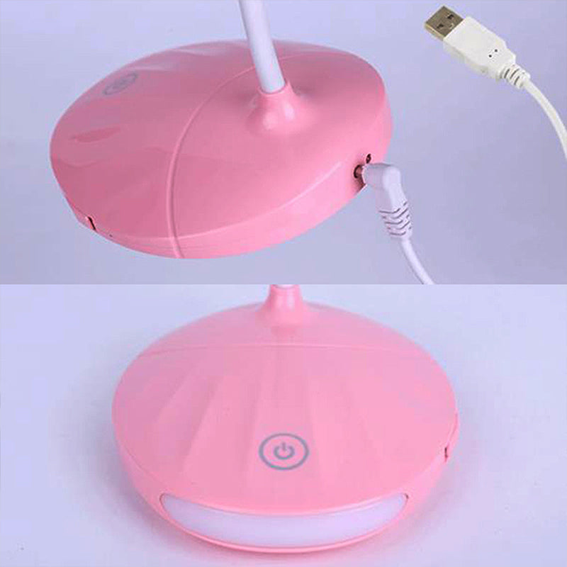 Lámpara de escritorio plegable de LED rosa/blanca de estilo moderno USB Luz de mesa de pie para leer