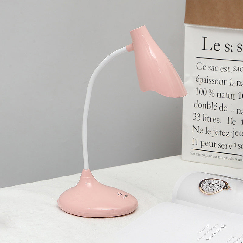 Nordic Bell Shape Standing Desk Light Touch-Sensitive Blue/Green/Pink/White LED Desk Lamp with USB Charging Port