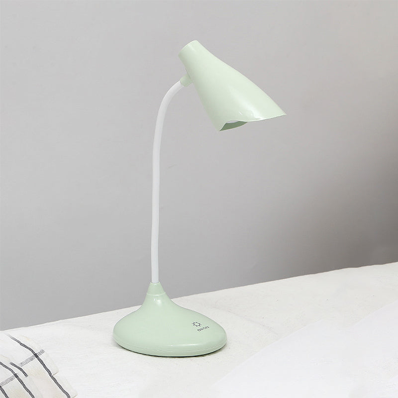 Nordic Bell Shape Standing Desk Light Touch-Sensitive Blue/Green/Pink/White LED Desk Lamp with USB Charging Port