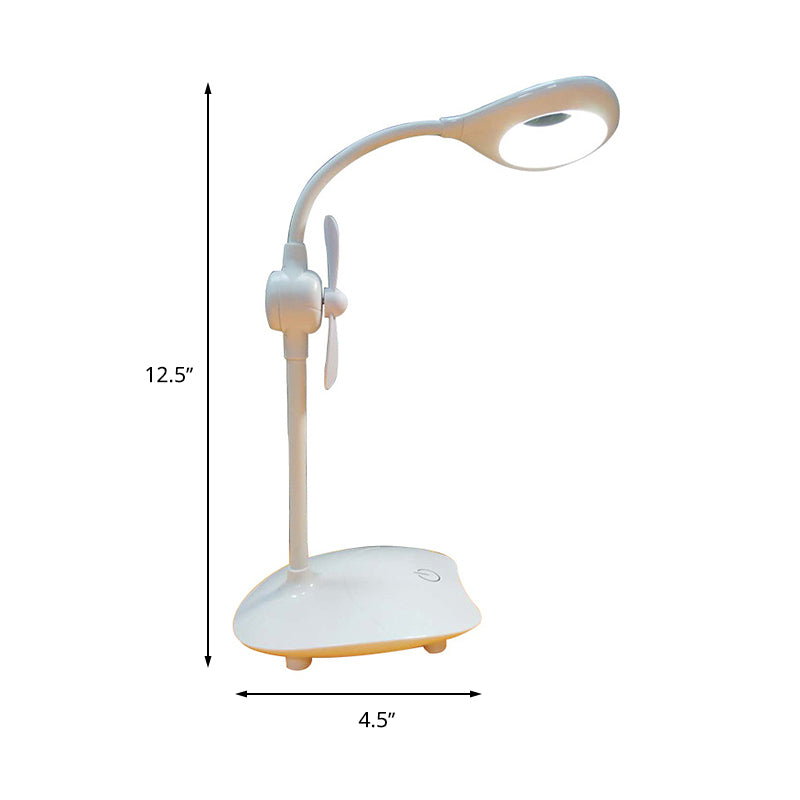 Lámpara de estudio de estudio de diseño de gotas simple control de la lámpara táctil de atenuación sin paso Luz de lectura con ventilador