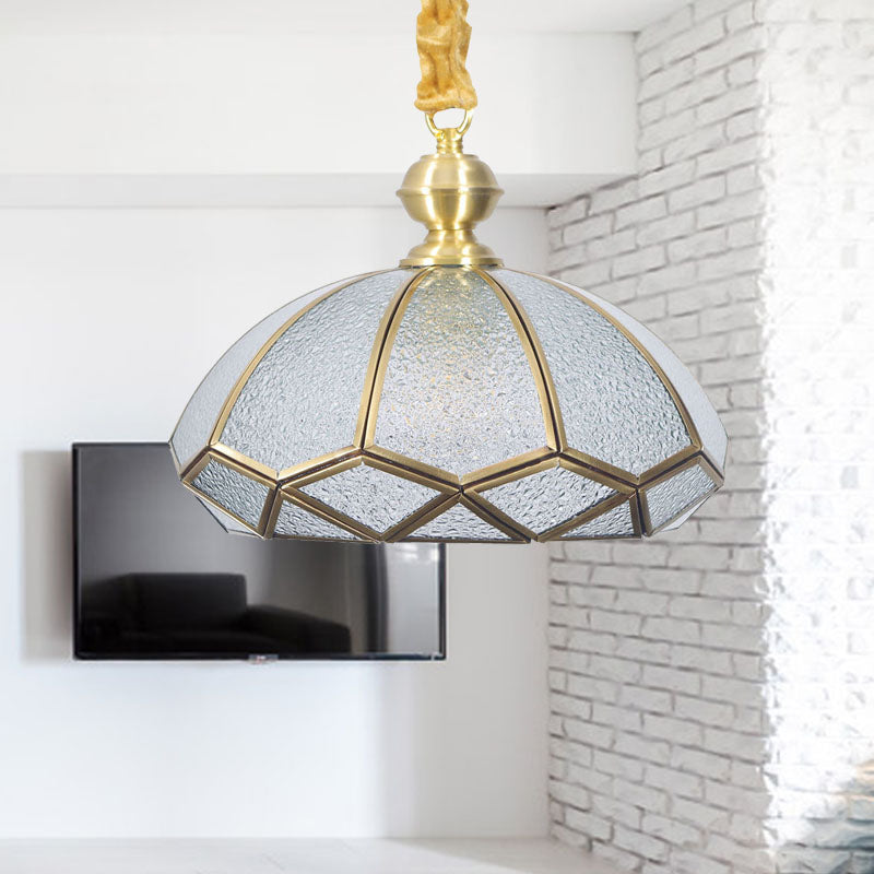 Cream/Textured White Glass Hat Pendant Light Modern 1 Bulb Suspended Lighting Fixture for Living Room