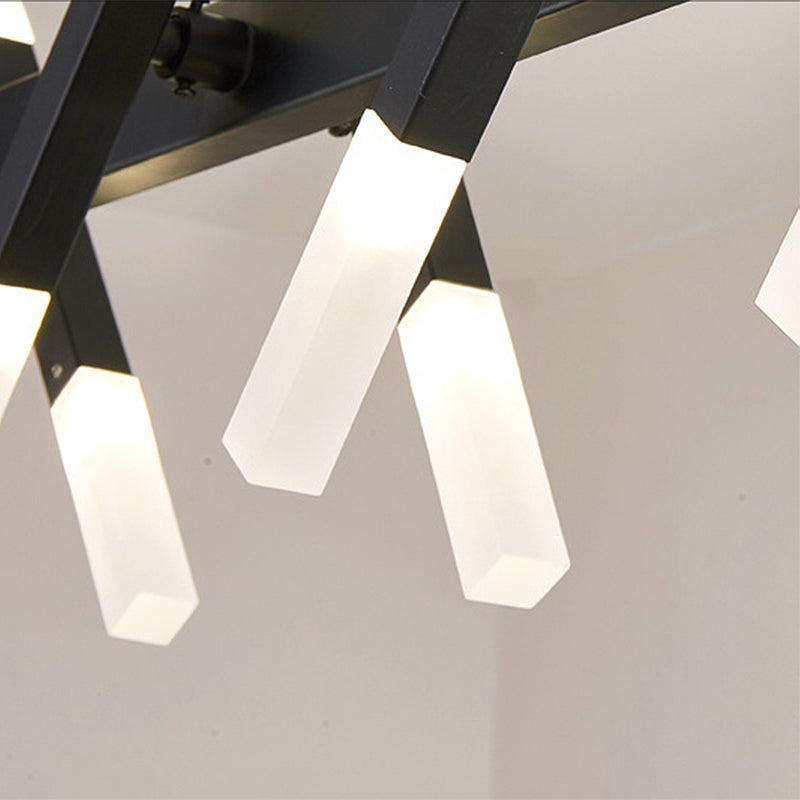 Acrylic Tube Island Pendant Modern 16/20 Lights Black/White/Gold Ceiling Pendant Light for Dining Room