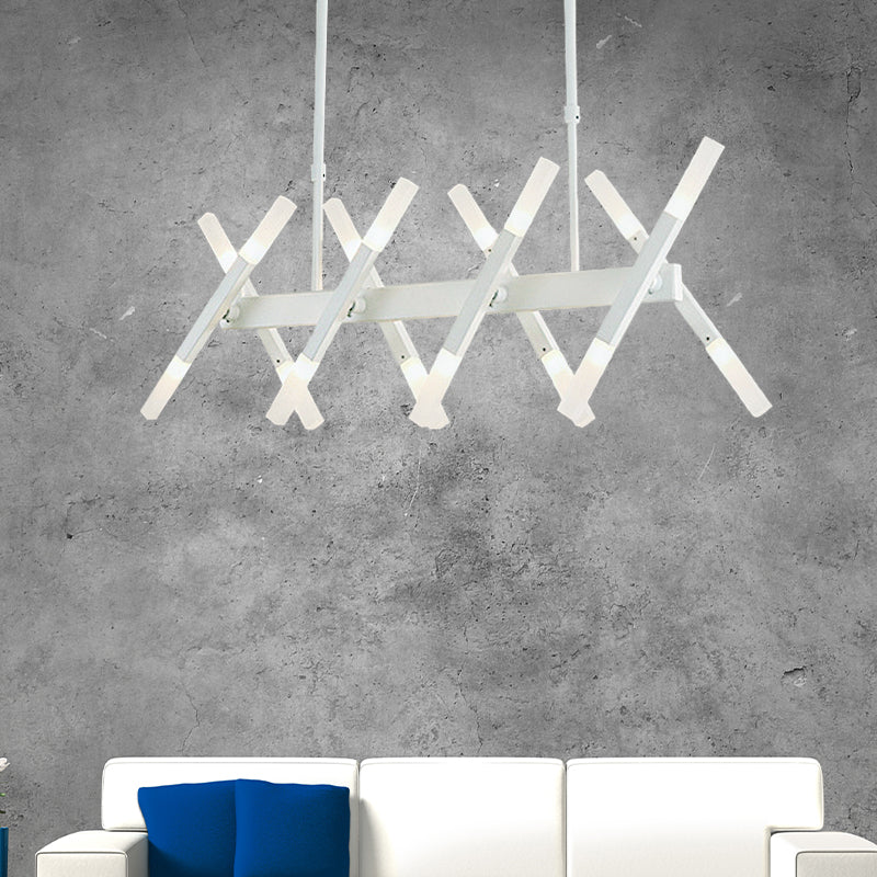 Acrylic Tube Island Pendant Modern 16/20 Lights Black/White/Gold Ceiling Pendant Light for Dining Room