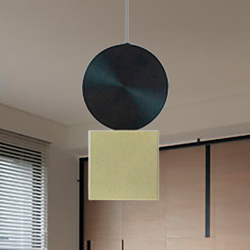 Drum/Saucer/Cylinder Hanging Pendant Light Minimalist Metal 1 Head Hallway Pendant Lighting in Gold