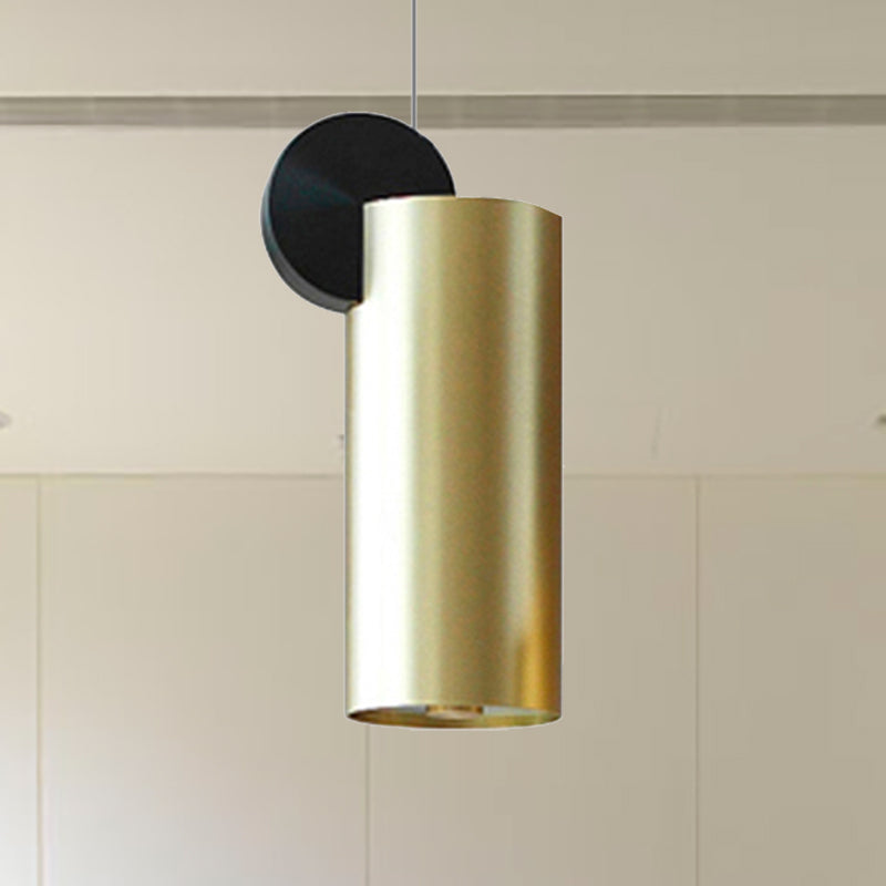 Tambour / soucoupe / cylindre suspendu pendant léger métal minimaliste 1 couloir de tête éclairage en or