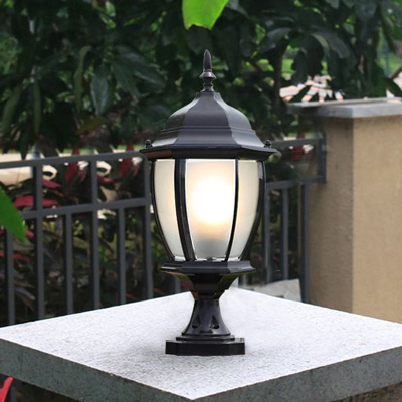 Bell Shaped Pathway Post Light Vintage Aluminum 1-Head Exterior Lighting Fixture