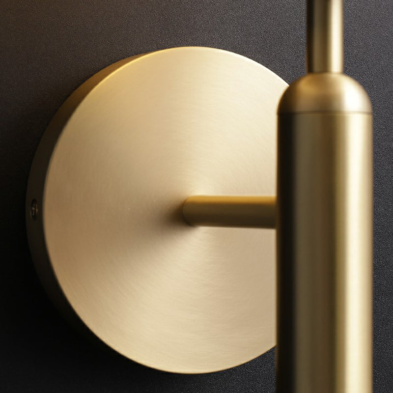 1-Light Living Room Sconce Lighting Minimalist Brass Wall Light with Ball Cream Glass Shade