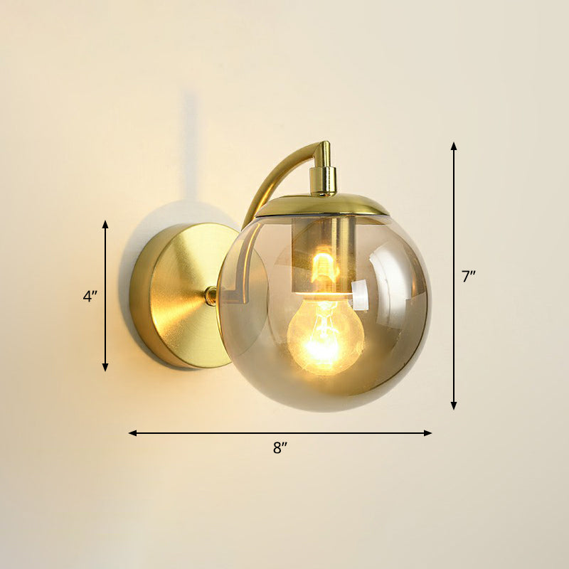 Sferische trap Wandverlichting Beveiligingsglas 1 lamp Eenvoudig stijl Wandgemonteerd licht in messing