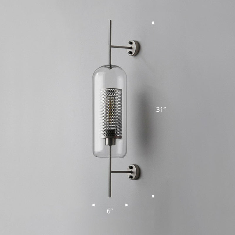IJzeren Mesh Wandbevestiging Lamp Postmodern 1 kop SCONCE LICHT MET CAPSULE DAIRE GLASS TADH