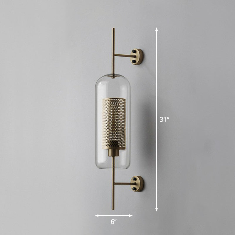 IJzeren Mesh Wandbevestiging Lamp Postmodern 1 kop SCONCE LICHT MET CAPSULE DAIRE GLASS TADH