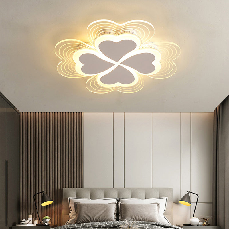 Acrylic Clover Ceiling Flush Mount Light Minimalistic LED Flush Mount Fixture for Bedroom