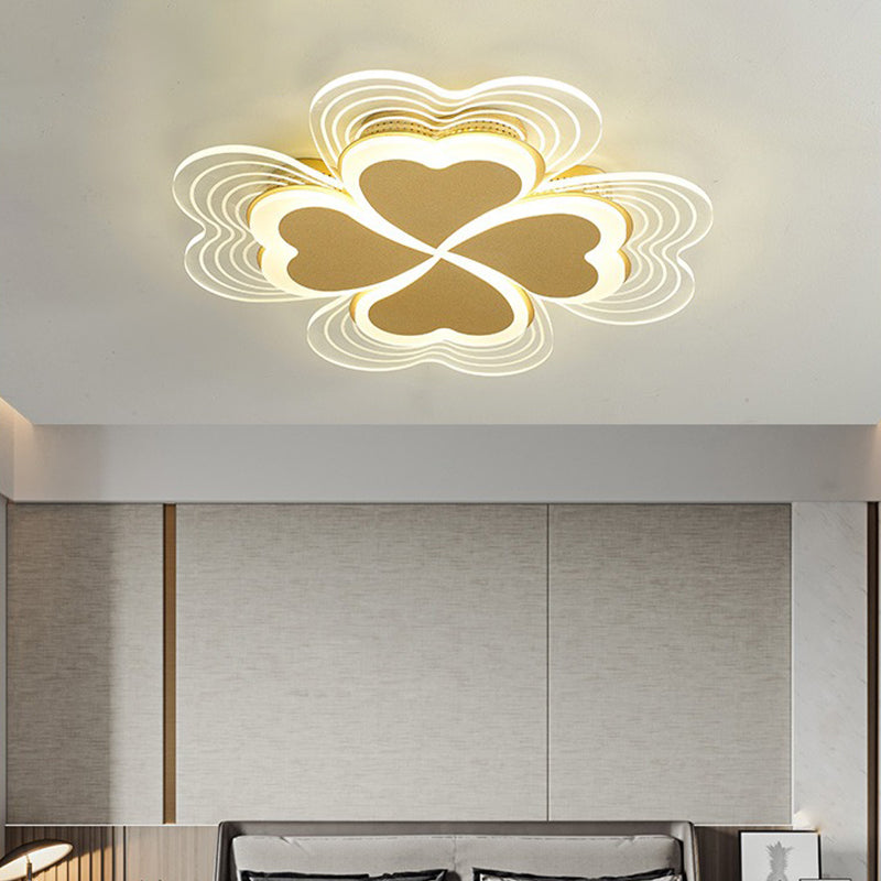 Acrylic Clover Ceiling Flush Mount Light Minimalistic LED Flush Mount Fixture for Bedroom